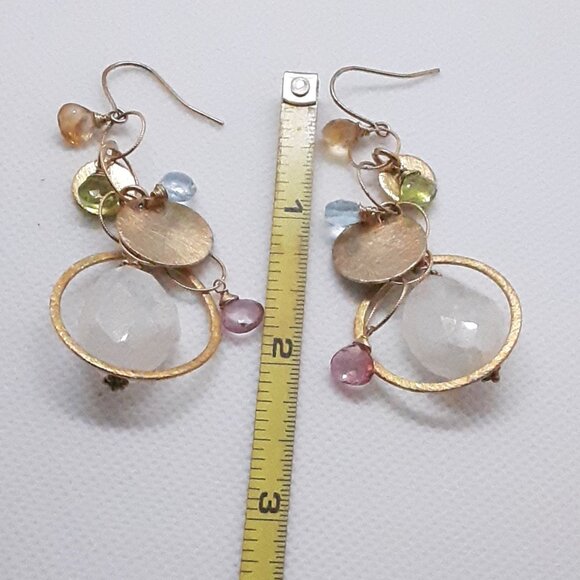 Gold dangle earrings Designed by Nina Nyugen - Picture 12 of 13